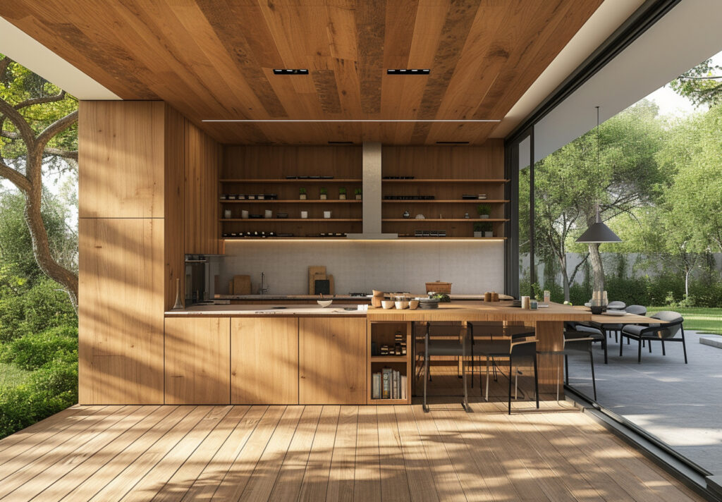 3d rendering wooden house